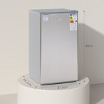 91l Freestanding Under Counter Fridge Silver with Lock | One Size | Silver