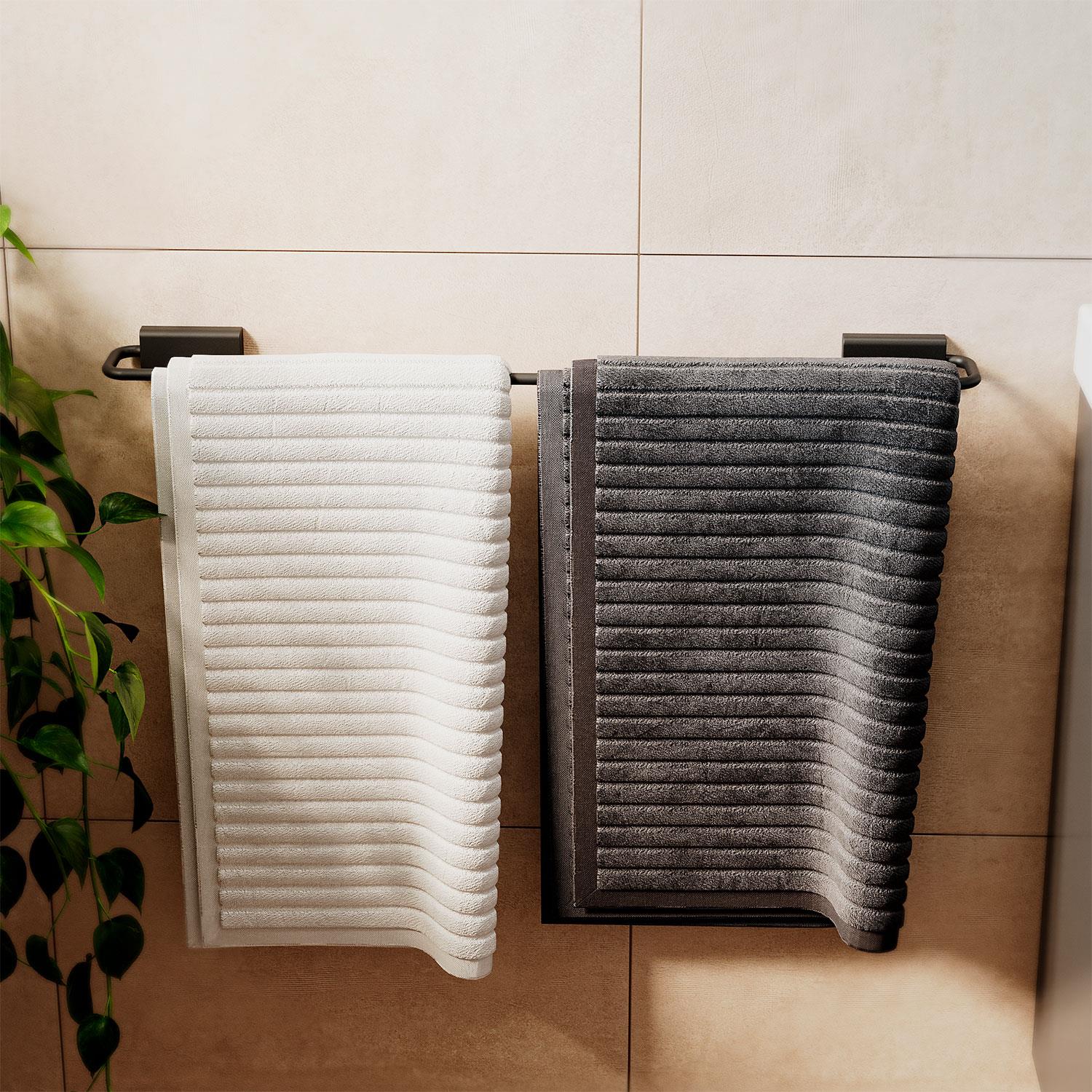 Towel Rail, 60cm, Screw-in Or Self-adhesive, Matt Black, Next Collection