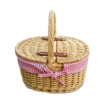 Wicker Childs Picnic Basket With Lining | Pink