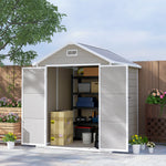 6 X 5ft Resin Garden Shed With Floor And Window | Dark Gray