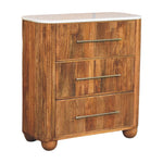 Beaumont Marble Chest, 3 Drawers, White and Beige | Brown