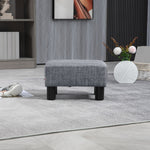 Chic Linen Fabric Footstool Ottoman Cube 4 Plastic Legs | One Size | Gray