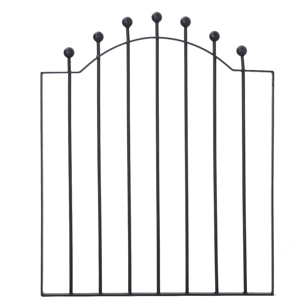 86 W×103cm H Arched Wrought Iron Garden Gate Metal Entry Gate With Ball Finials