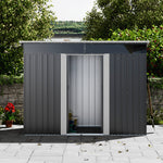 8.5x4ft Garden Metal Storage Shed With Lockable Sliding Doors