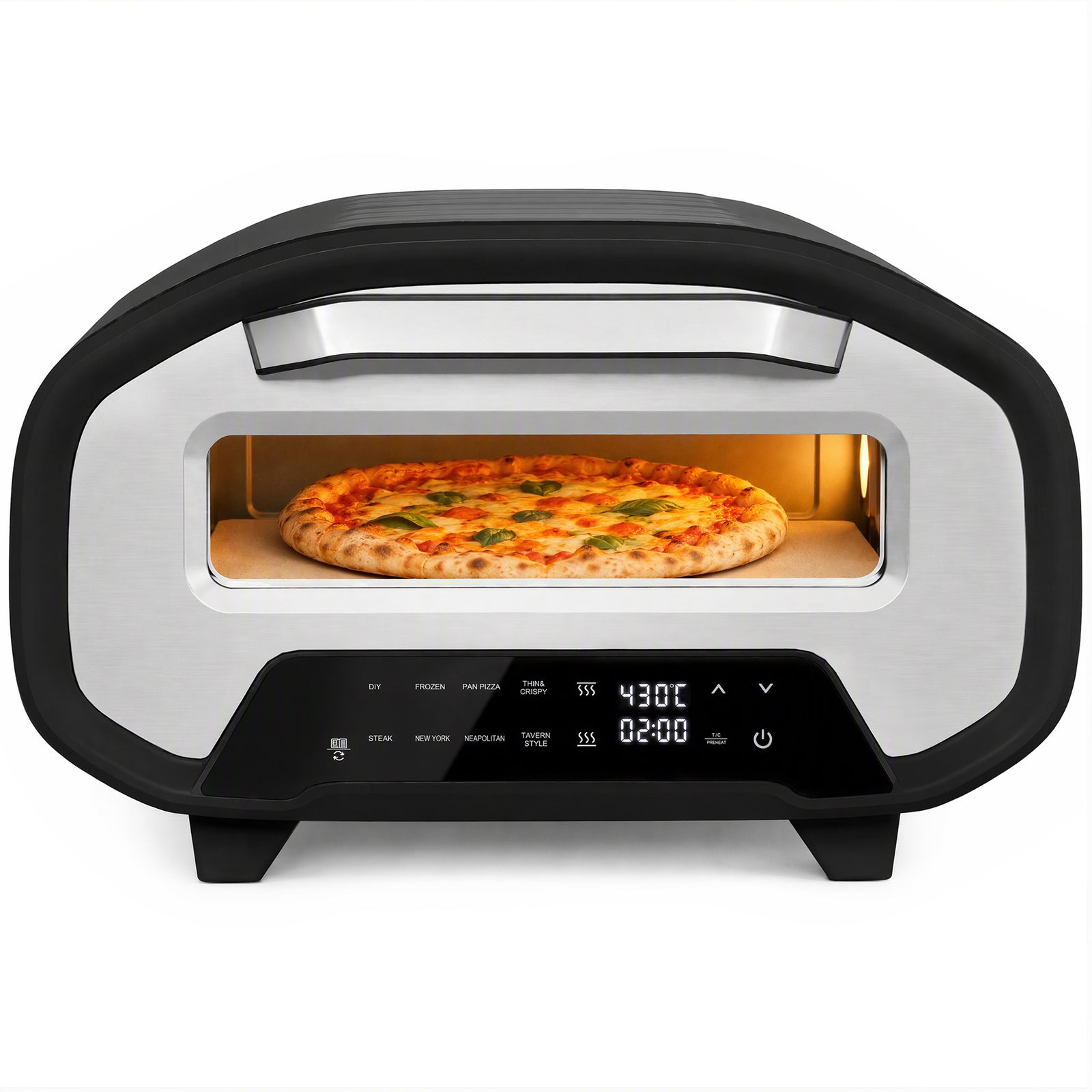 HOMCOM Pizza Oven Indoor, 12 Inch Electric Countertop Pizza Maker, 2200w