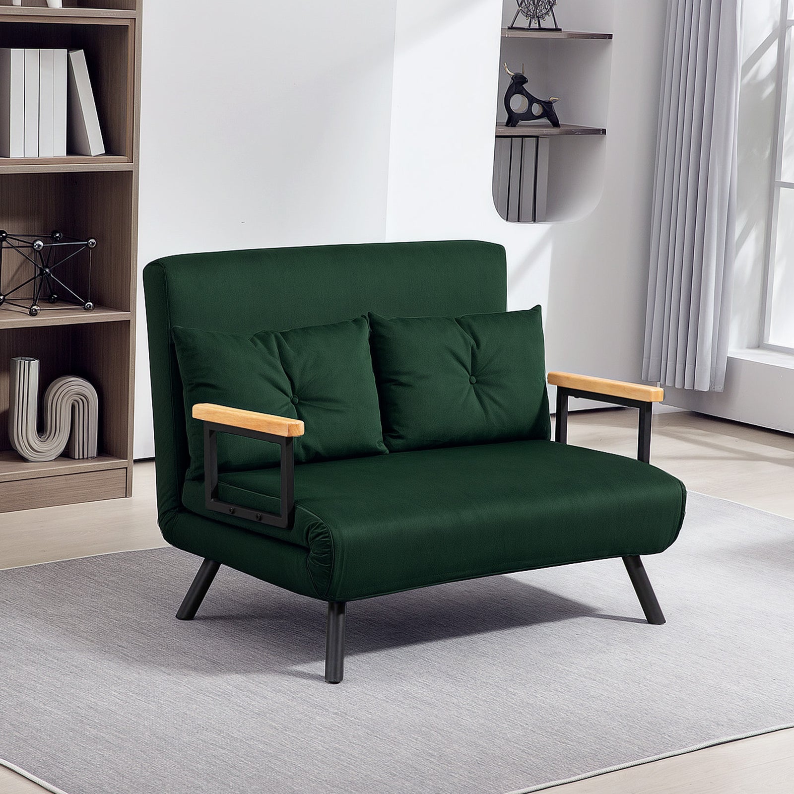 Click Clack 2 Seater Sofa Bed For Living Room, Guest Room | Green