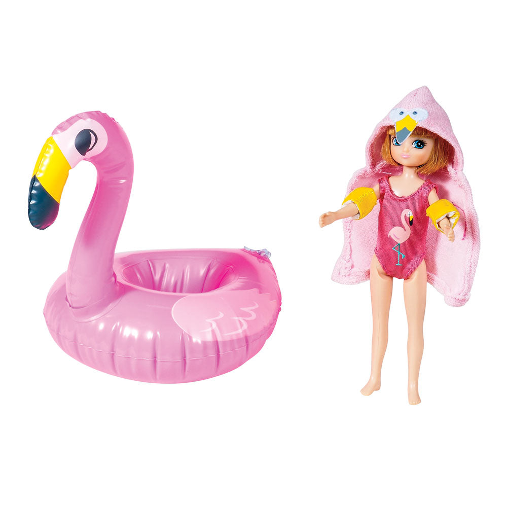 Bigjigs Toys Pool Party Doll with Accessories, 18cm Tall