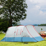 6-8 Person Tunnel Tent, Two-room Camping Tent With Carry Bag | Blue