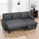 Fold-out Convertible Sofa Bed With Removable Covers | Charcoal Grey