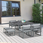 Outsunny 9pcs Patio Dining Sets 4 Chairs 4 Ottoman Cushioned