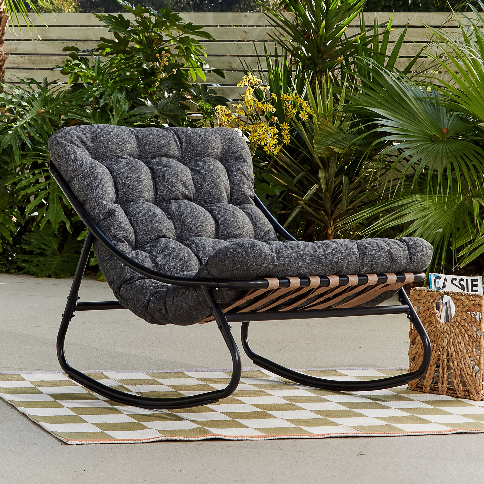 Solace Outdoor Rocking Chair | One Size | Dark Grey