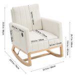 Teddy Fleece Upholstered Wood Base Rocking Chair With Charging Ports