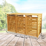Wheelie Bin Storage | Triple | Brown