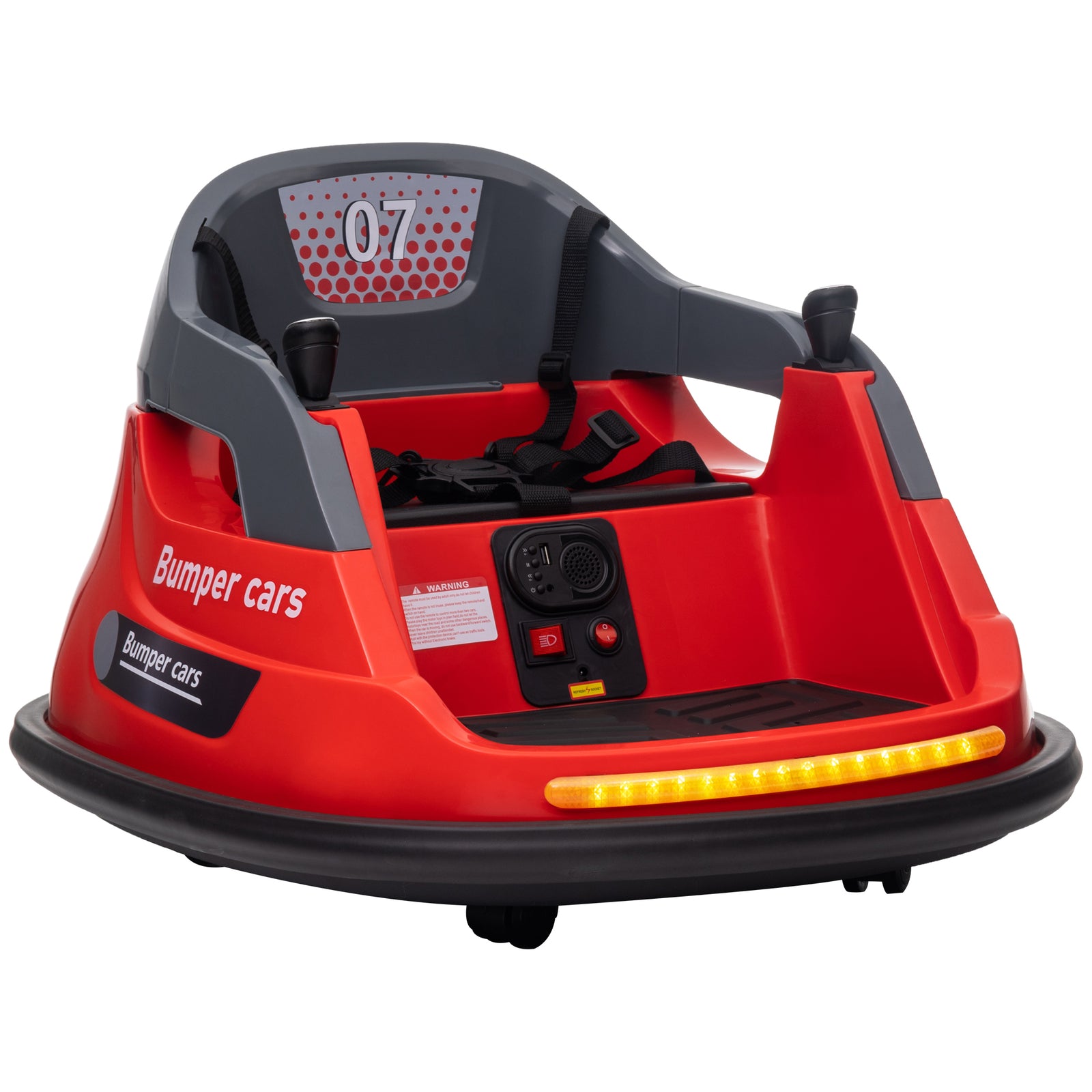 Kids Bumper Car W/ 360-degree Rotation Spin, Lights, Music | Red