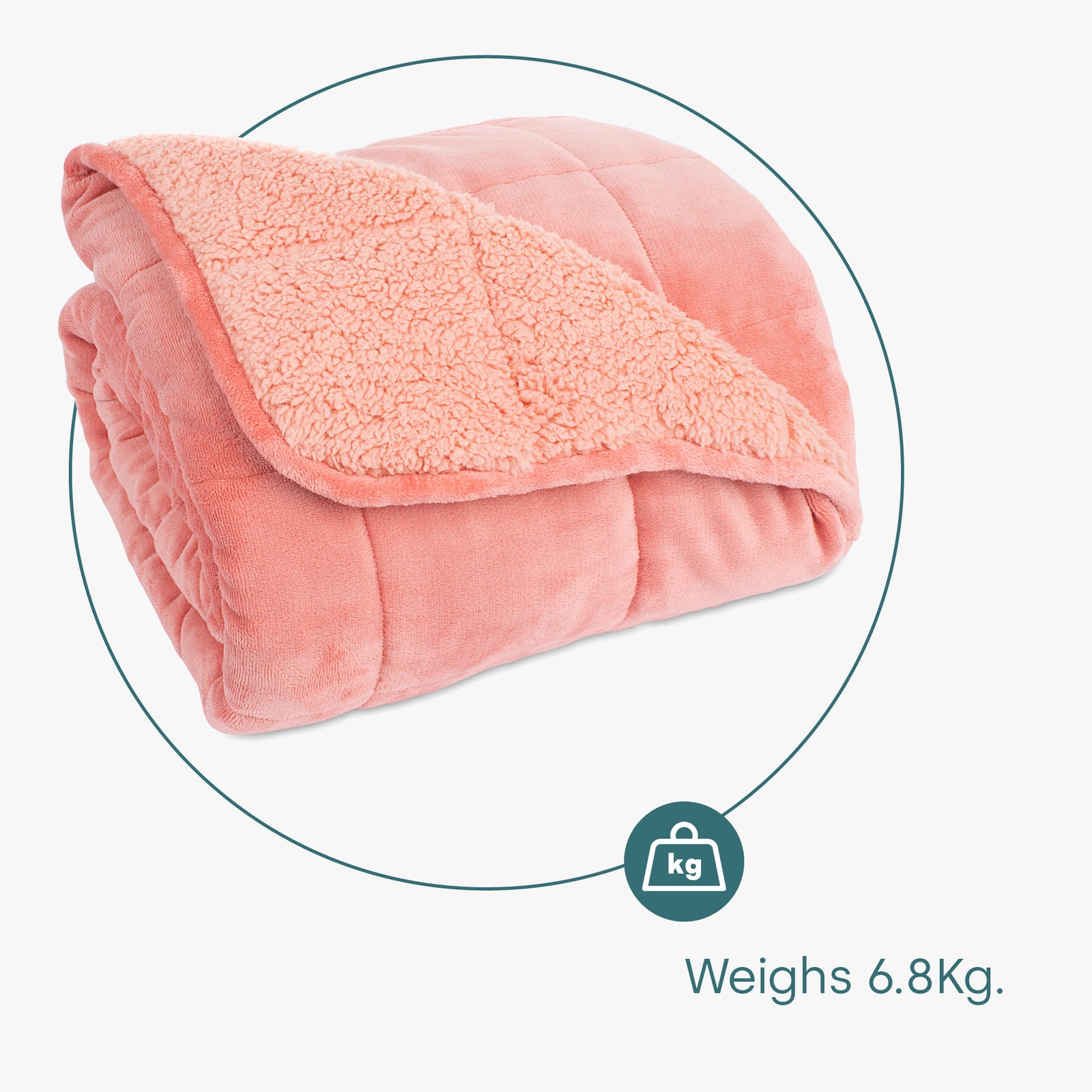 Weighted Super soft Sherpa fleece lining Blanket - Pink | Double | Pink