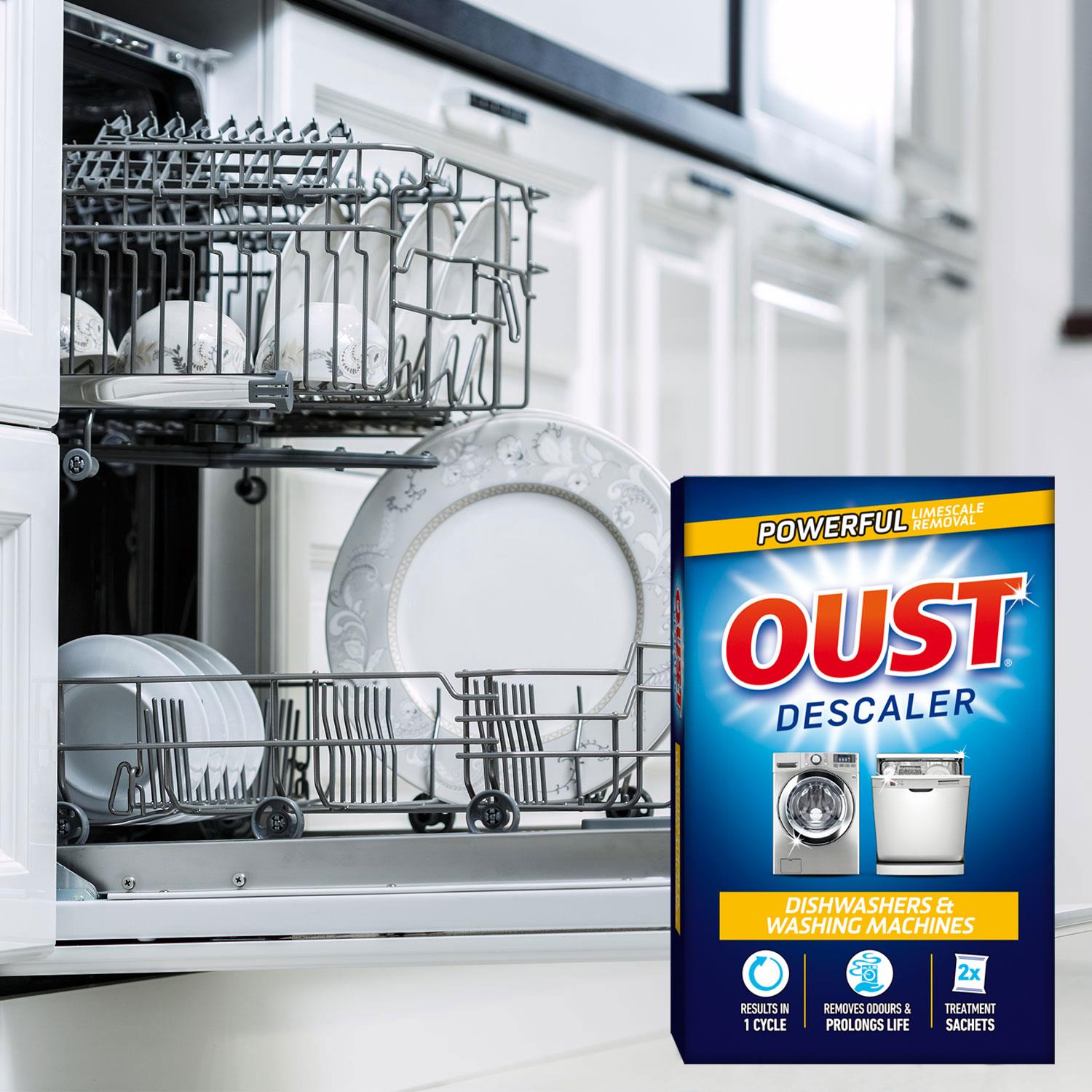 Oust Dishwasher & Washing Machine Deep Cleaning Descaler, 2sachets