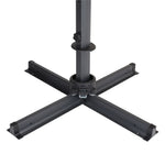 Large Square Patio Parasol With Durable Polyester Canopy, Pa Waterproof Coating, Adjustable Height, 360° Foot Pedal Rotation With Cross Base & Round Base | One Size | Dark Grey