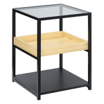 Industrial Side Table W/ 3-tier Storage Shelves | Natura