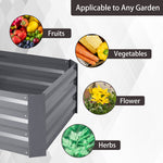 Galvanized Steel Raised Garden Bed Planter Box | Large | Grey