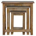 Country Solid Wood Stool Set Of 3