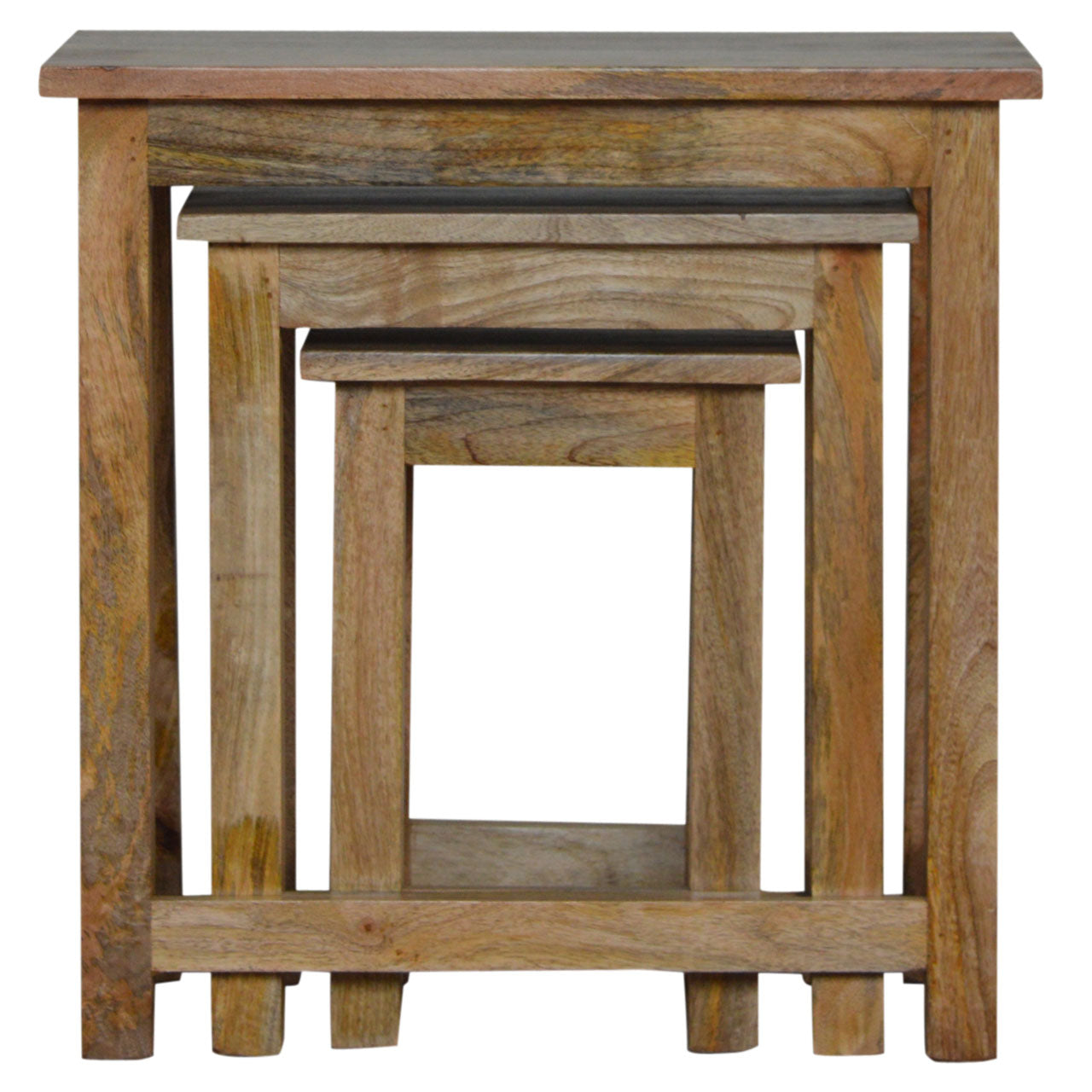 Country Solid Wood Stool Set Of 3