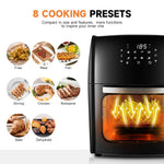 12l Digital Air Fryer Oven With Rotisserie & Skewer Set – 1800w Large Capacity, Touch Panel, 8 Preset Modes, Mesh Tray & Oil Collection Tray