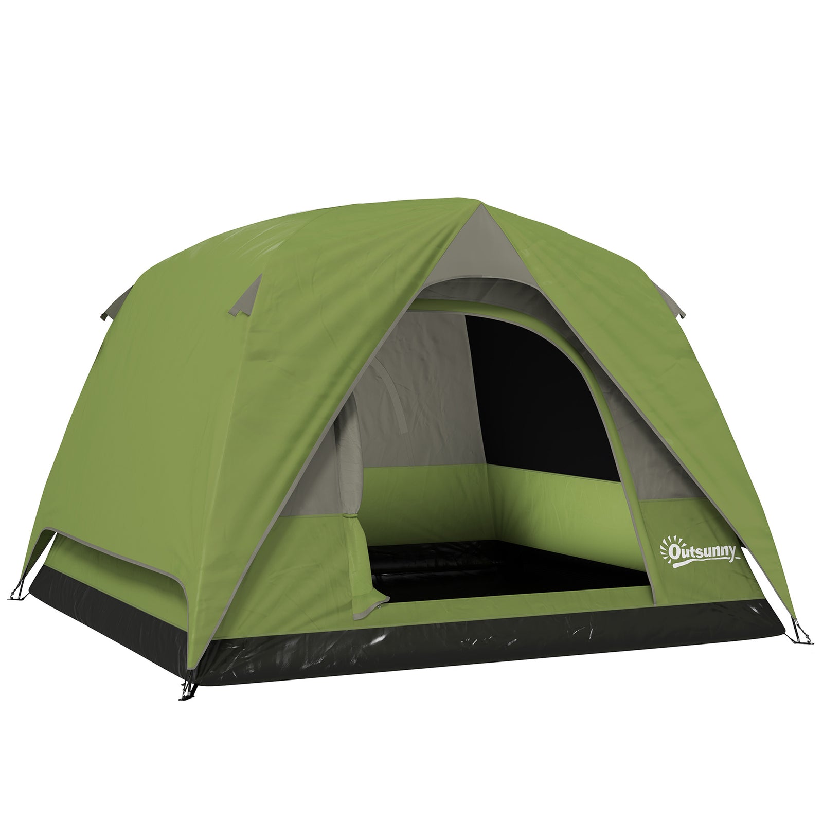 3-4 Person Dome Tent, Easy Setup, Mesh Windows | Gray