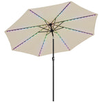 3 M Garden Parasol Umbrella With Led Lights, Patio Umbrella | Beige