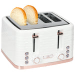 Toaster With 4 Slot, 7 Browning Levels, 1600w, Ripple | One Size | White