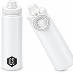 800ml Insulated Stainless Steel Water Bottle Magnetic Phone Holder | White