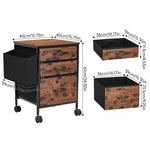 Vintage Filing Cabinet With Casters | 3 Drawer | Black & Brown