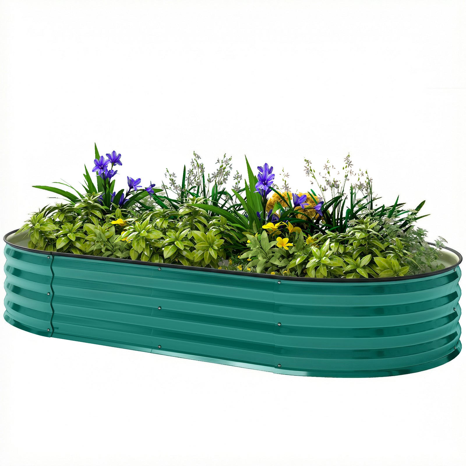 Galvanised Raised Garden Bed Planter Box | Green