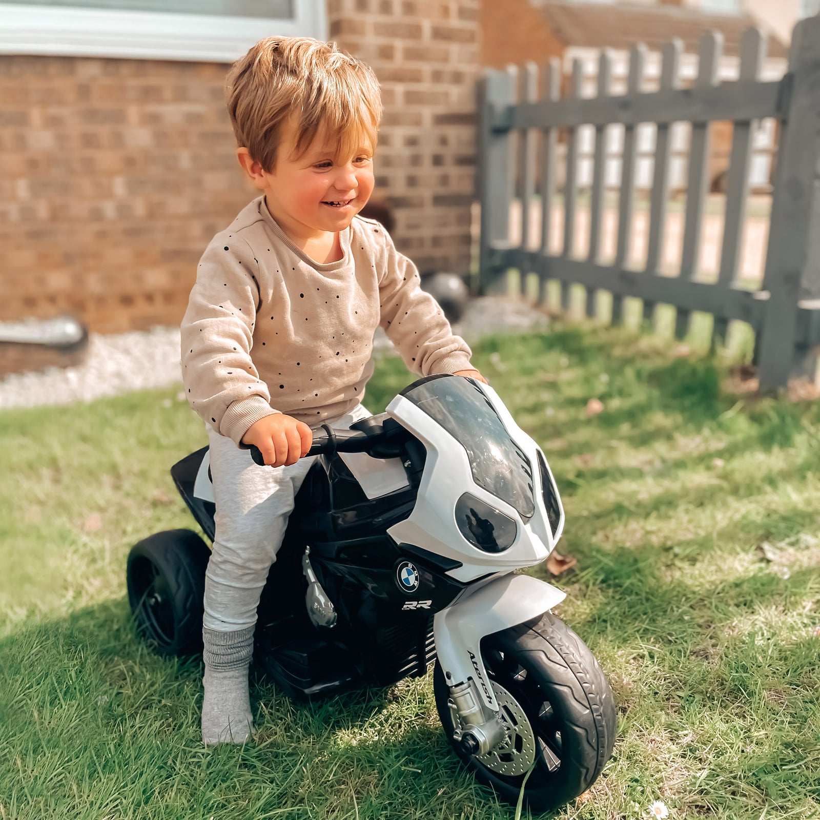 Electric Kids Ride On Motorcycle Bmw Liscensed W/ Headlights Music | Black