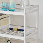 3 Tier Home Trolley Kitchen Storage Cart Steel Bars 4 Wheels