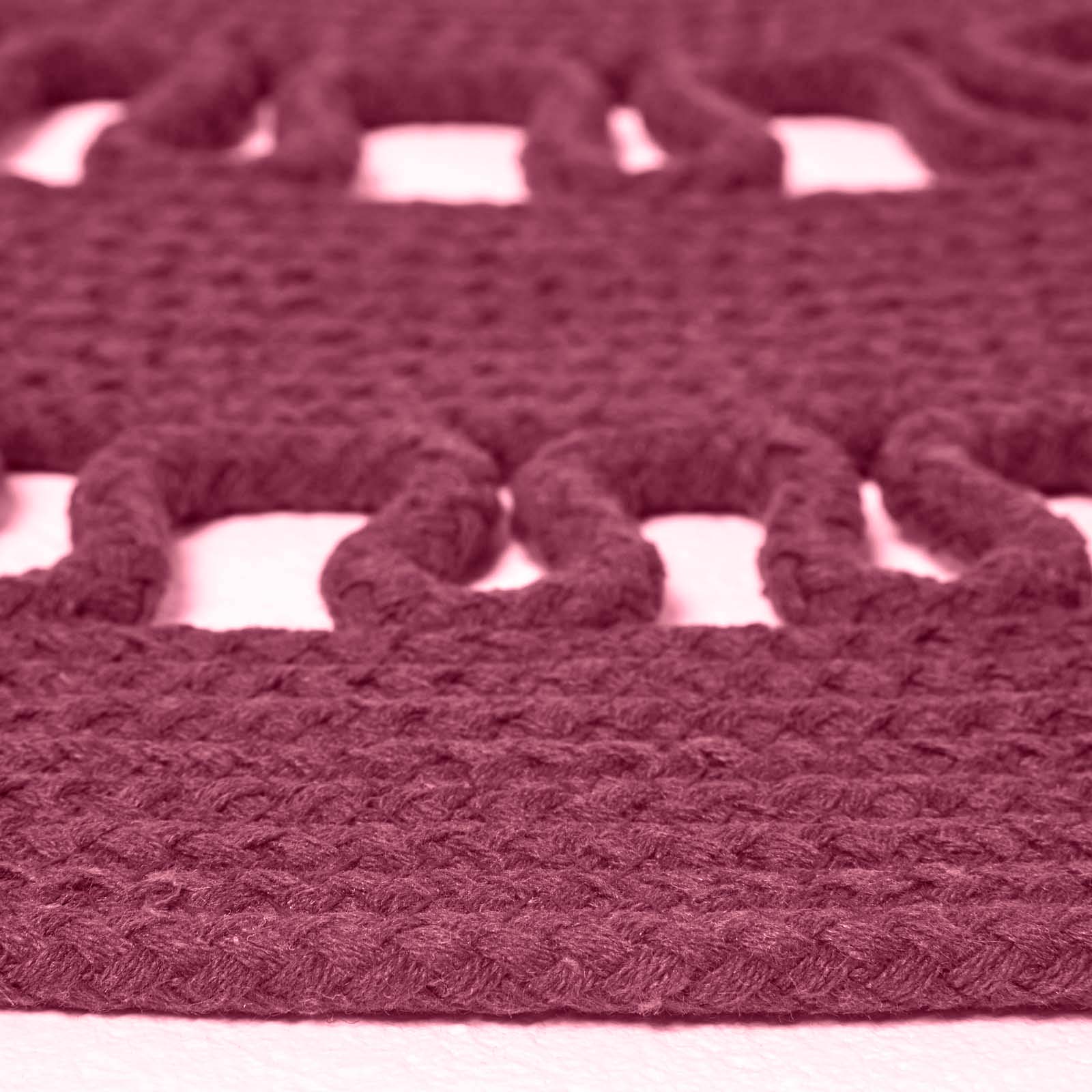 Crochet Braided Round Rug | 90cm | Plum