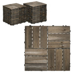 27 Pcs Brown Outdoor Flooring Tiles 30x30 Cm, 2.5㎡ Pack | Charcoal Gray