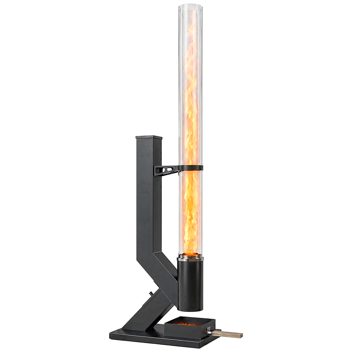 13 Kw Wood Pellet Heater With Glass Tube, Ash Tray, Black