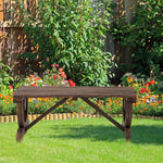 Rustic Wooden 2-person Bench Wheel-shaped Legs Reinforced | Brown