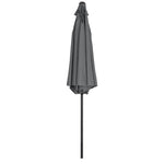 3m Garden Parasol Adjustable Tilting Parasol With Crank Handle For Outdoor Garden Patio Camping Without Base | One Size | Grey