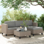 Rattan Garden Furniture Set W/ Corner Sofa, Table, Cushion | Brown