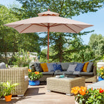 3x3m Folding Bamboo Parasol With 2 Pulley