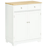 Rubber Wood Top Kitchen Cupboard Side Cabinet Adjustable
