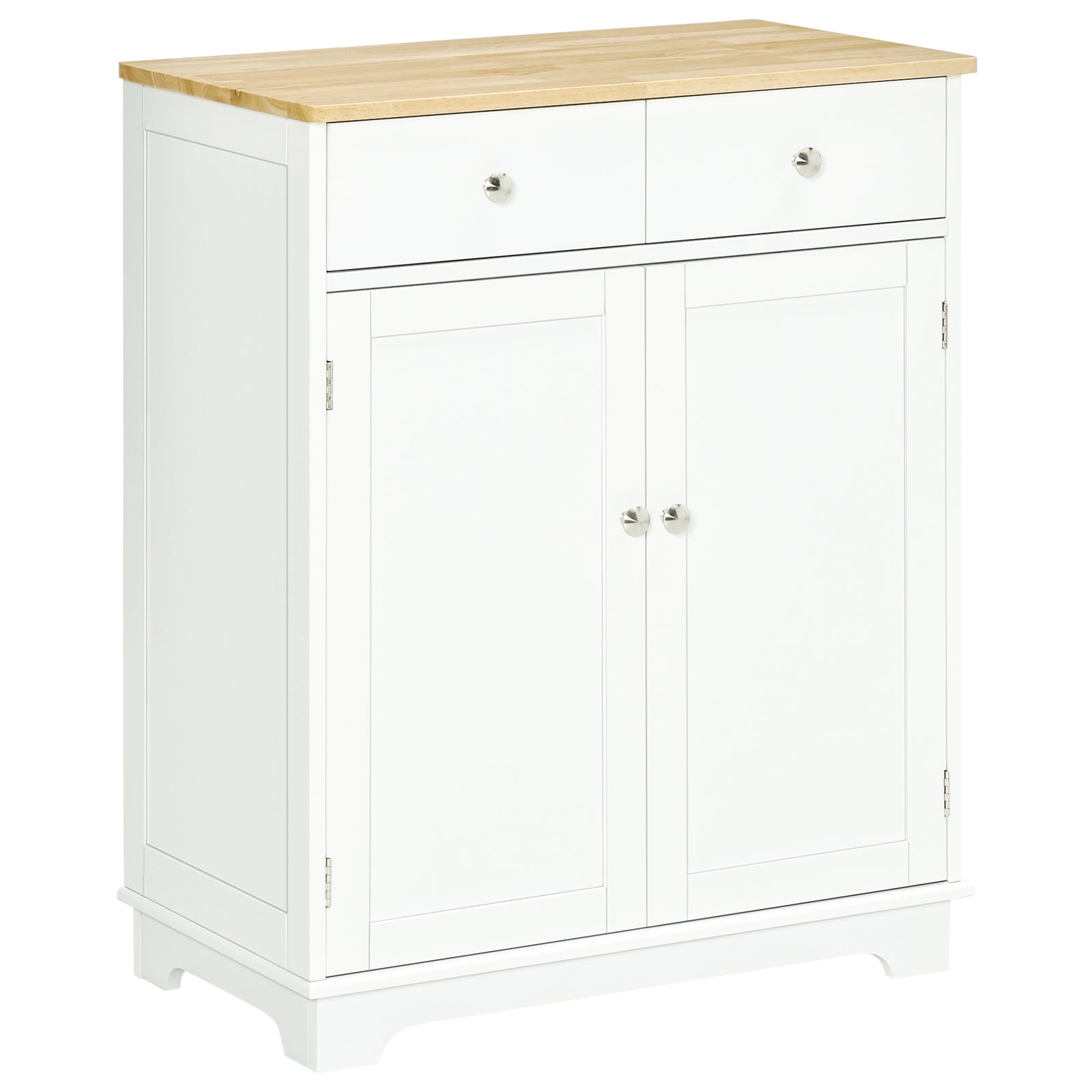 Rubber Wood Top Kitchen Cupboard Side Cabinet Adjustable