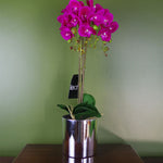 52cm Artificial Orchid Large Dark Pink And Silver