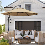 3(m) Garden Cantilever Parasol With Crank Aluminium Frame | Khaki