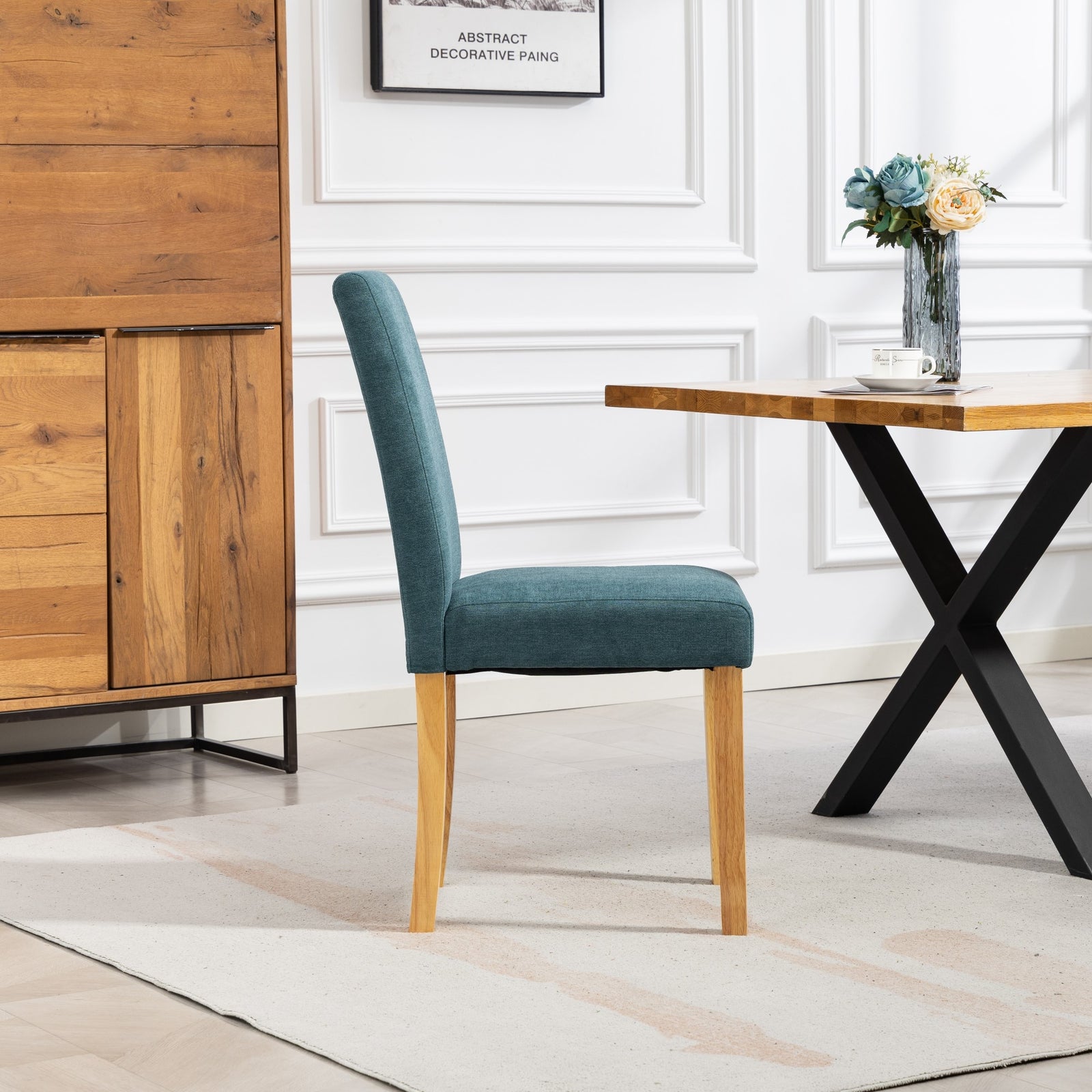Almont Fabric Dining Chairs - Set Of 2 | Teal