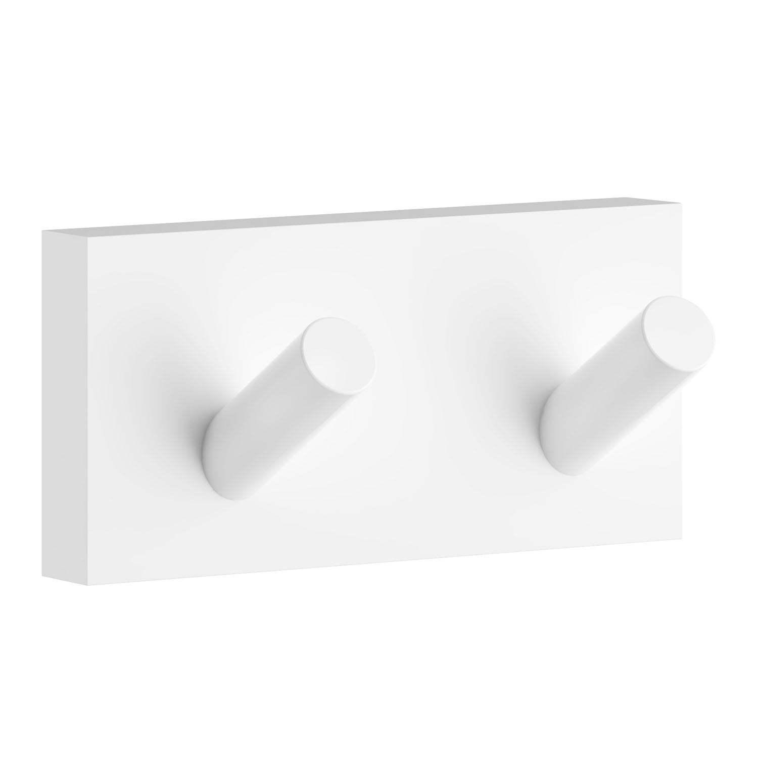 Towel Hooks Wall Mounted Storage Non-rust Brass Core | Double | White