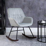 Modern Rocking Armchair With Foam Padding Metal Frame