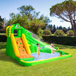 Kids Bouncy Castle With Slide Pool Basket Gun Climbing Wall W/ Blower