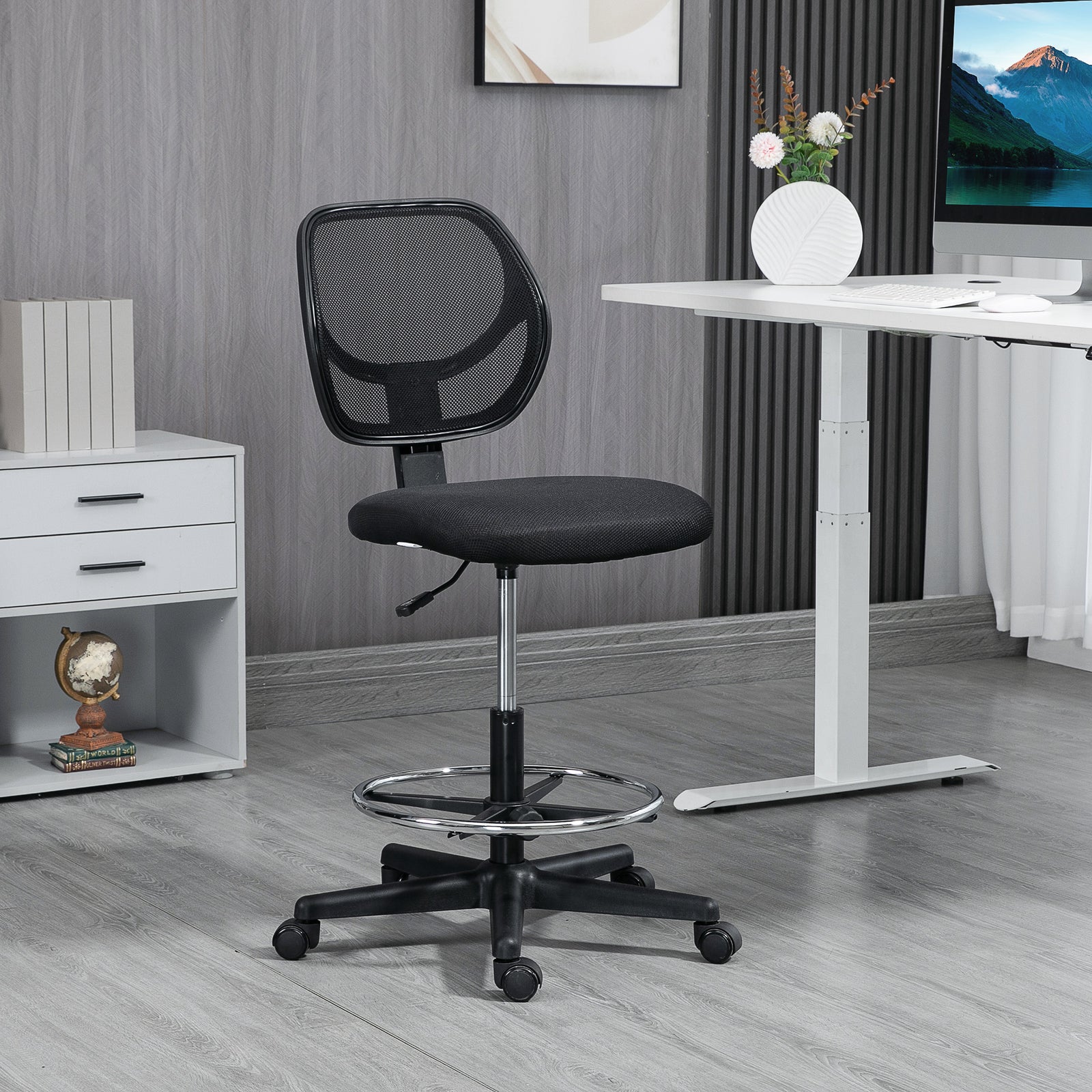 Tall Office Chair 360° Swivel Black